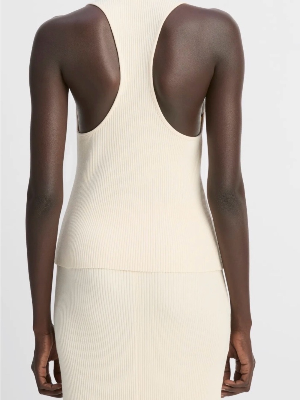 Vince Ribbed Racer Back Knit Tank - Picture 2 of 4